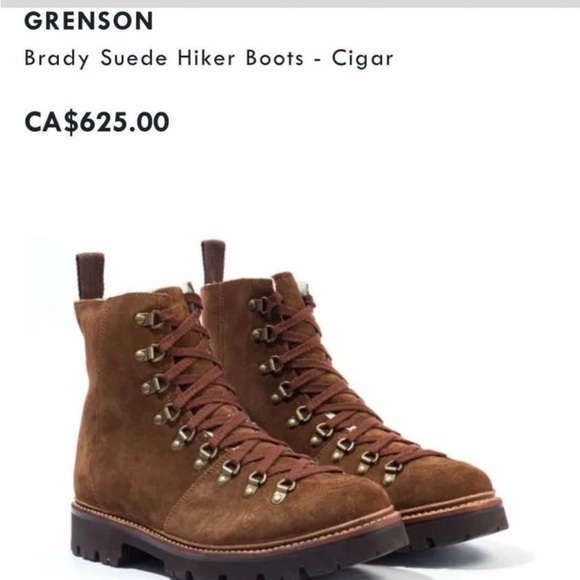 Grenson Brady Suede Hiker Boots - Cigar - Picture 1 of 4